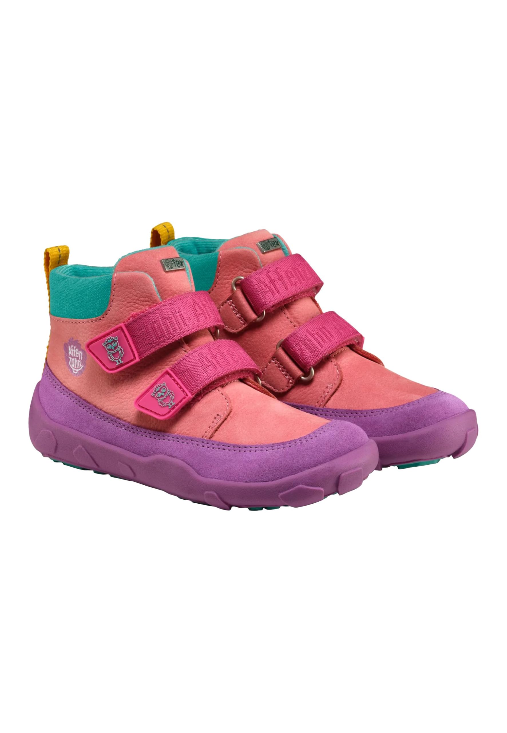 Affenzahn Scarpa Mezza Stagione Pelle Friendy in Pelle Traspirante Resistente alle intemperie con Suola Antiscivolo e Catarifrangenti, Misura 21-32