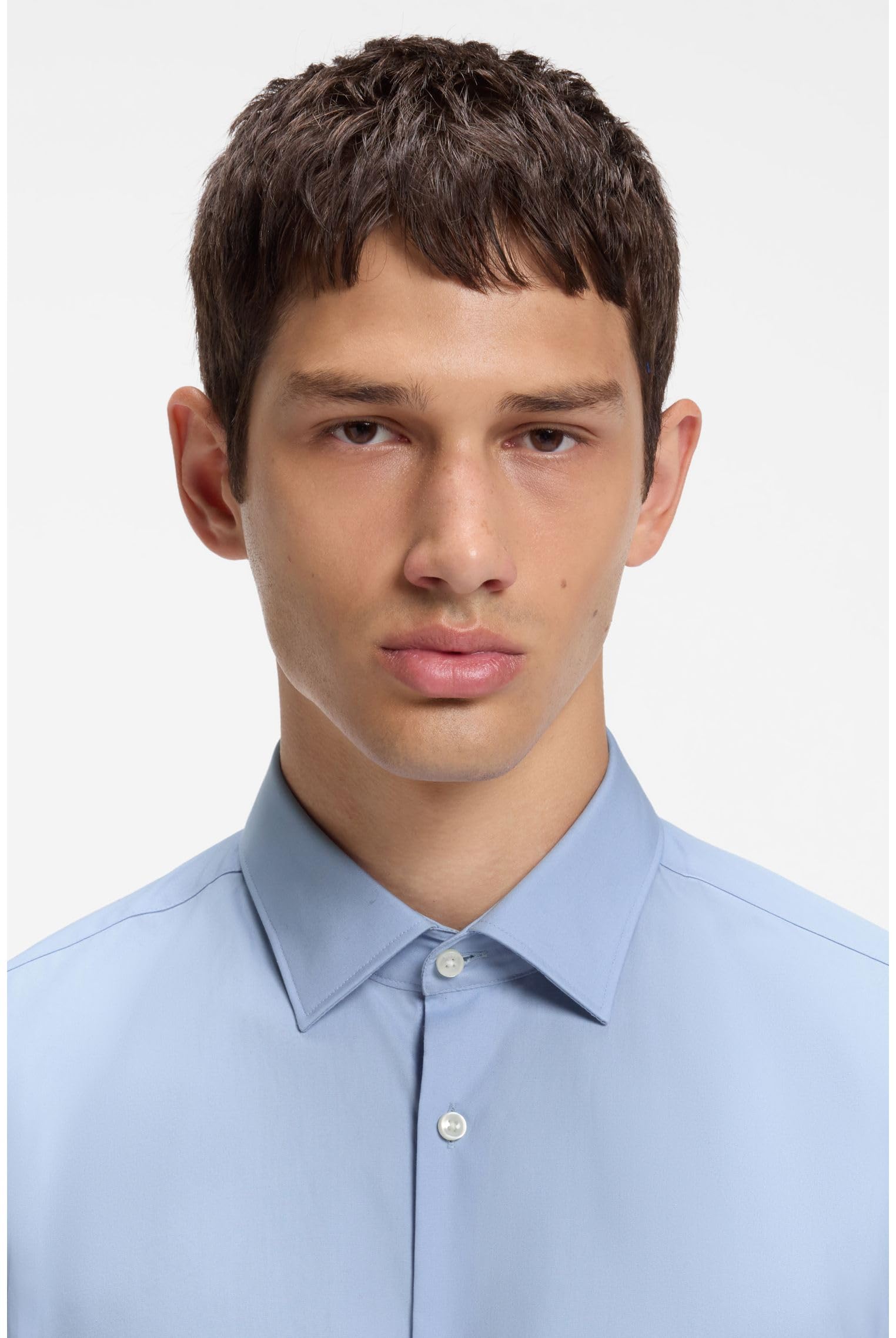 HUGO Męska koszula biznesowa C-Jenno slim fit z bawełny popeliny, Jasny/pastelowy niebieski, 54