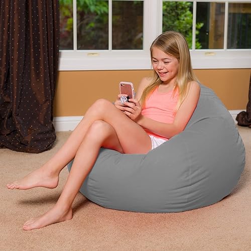Miniatura 250 de Posh Creations - Sillón puff para niños, adolescentes y adultos, incluye funda extraíble y lavable a máquina, grande de 38 pulgadas, piel de conejo