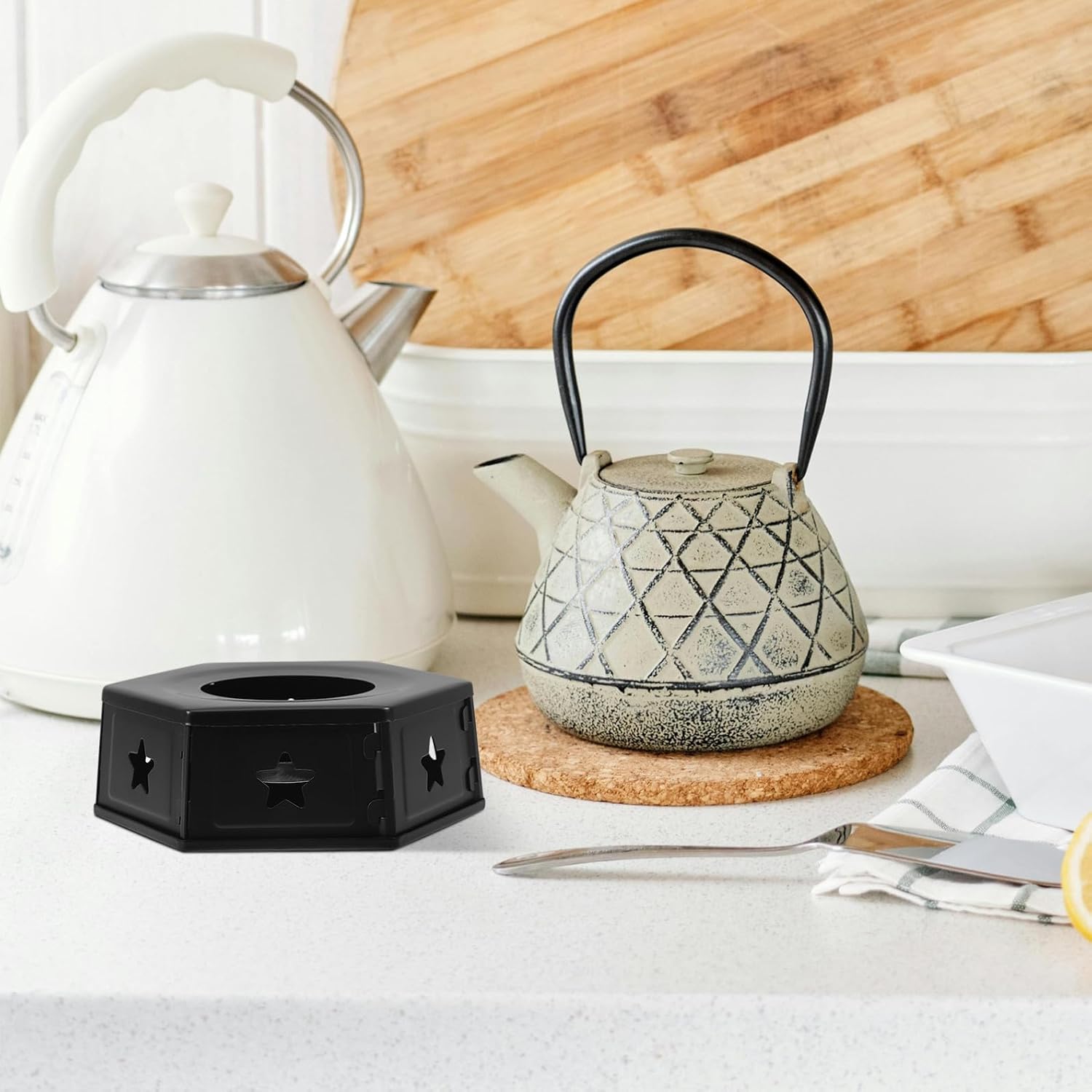Portable Stainless Steel Teapot Warmer Base Household Tea Kettle Heater Detachable Metal Tea Warmer
