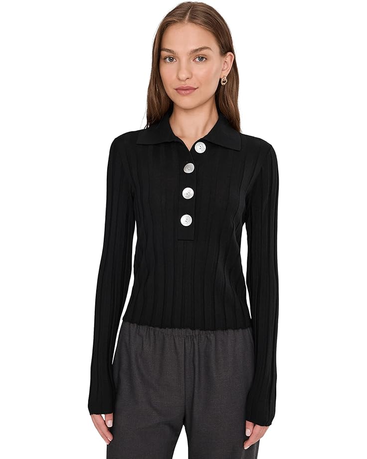 Madewell Merino Silk Wide Rib Abby Polo - Main View