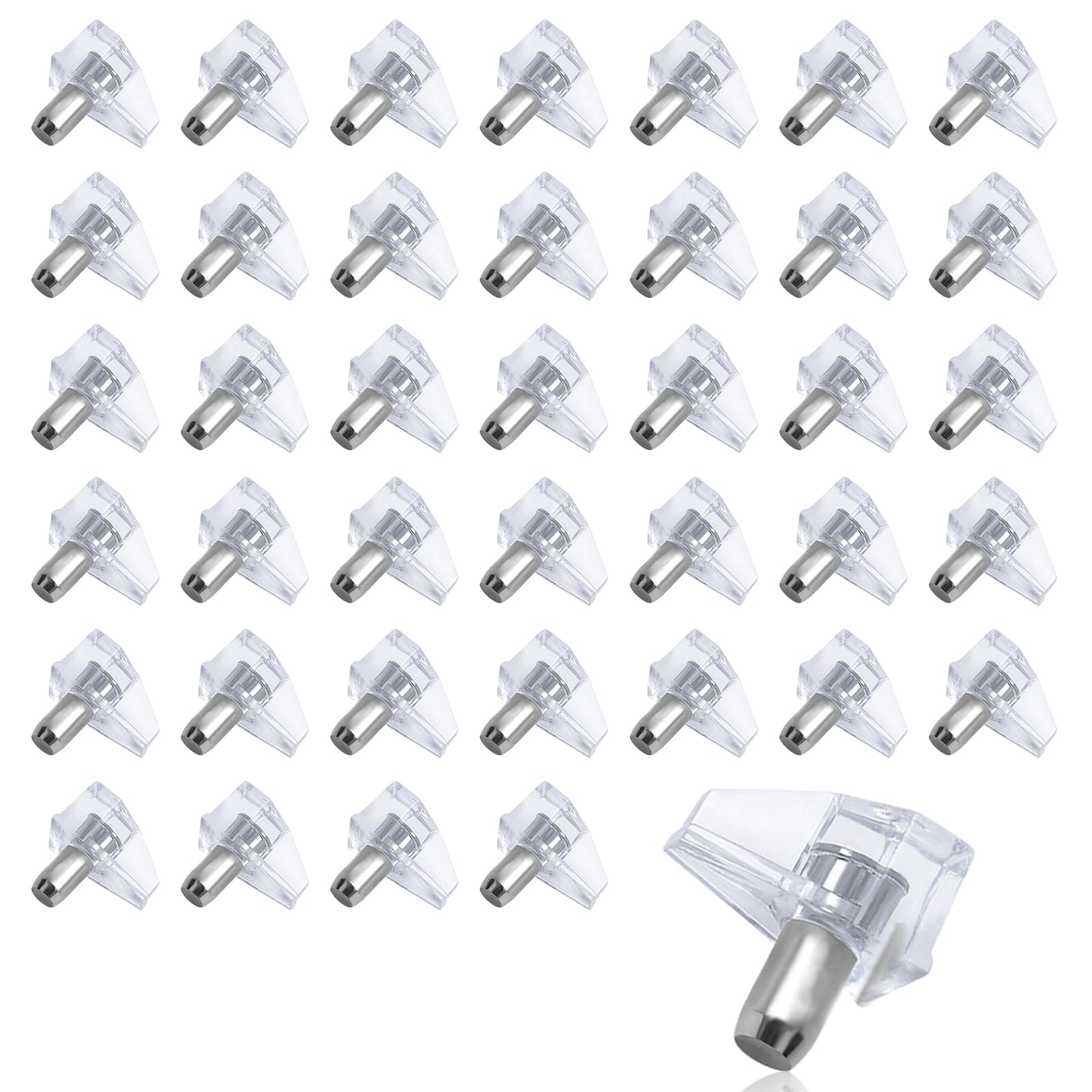 Yytol Clear Shelf Support Pegs 5Mm, 40 Pcs Kitchen Cupboard Wardrobe Shelf Supports Pegs Pins Plastic For Shelves Cabinets Furniture