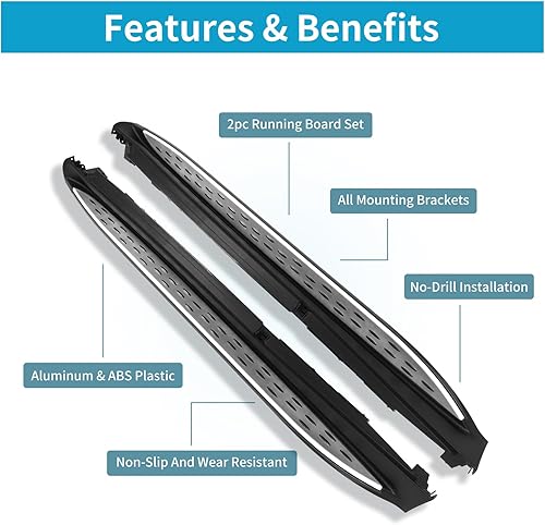 Miniatura 2 de ECCPP Estribos aptos para Land Rover LR3, 2010-2016 para Land Rover LR4 Sport Utility 4 puertas escalones Nerf barras de plástico y aluminio