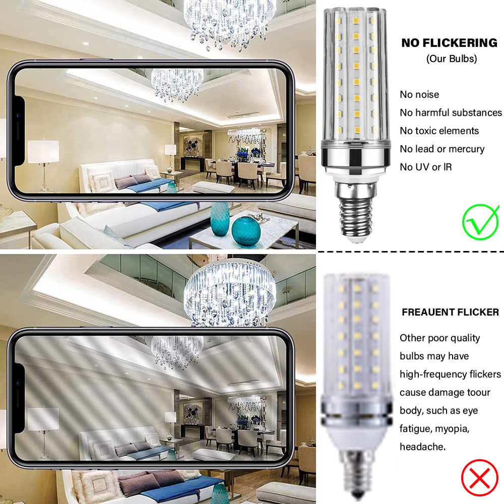 RYTM Lampadine LED, lampadina a mais con base E12/E14, 16 W 1000 LM, 20 W 1300 LM, equivalente a 160/200 Watt, 3000 K 4000 K 6000 K Non dimmerabile CA 85 V ~ 265 V (confezione da 10)