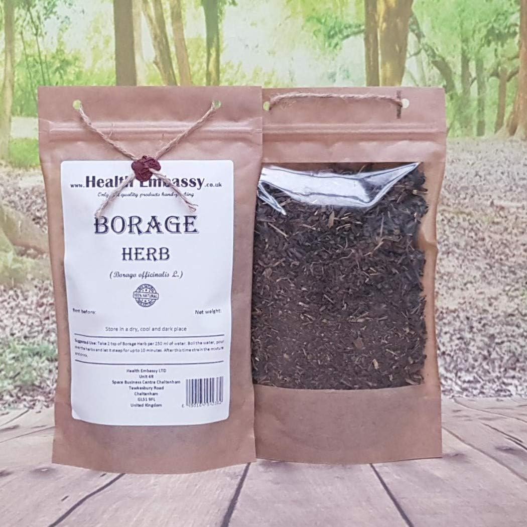 Health Embassy Borage Herb | Borago Officinalis L | 100% Natural Herbal Tea (100g)