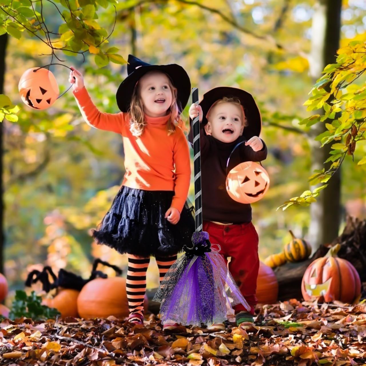 Halloween czarodziejska różdżka, kostium miotły dla dziewczynek i dzieci, Halloween, dekoracja stołu, kostium czarodziejki, cosplay, nawiedzony dom, horror, impreza, dekoracja, rekwizyt, miotła