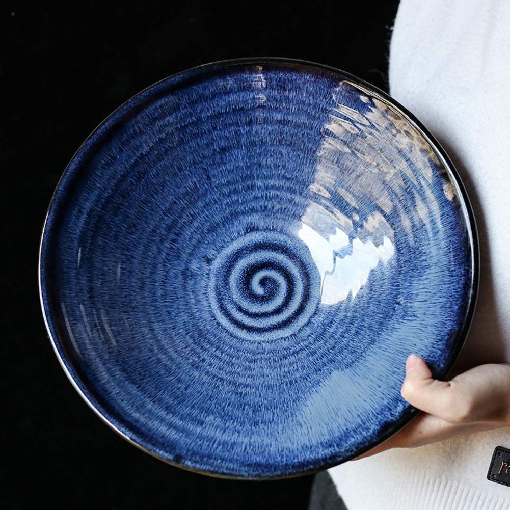 Japońska duża 9,5-calowa ceramiczna miska do serwowania miska na zupę miska na sałatkę owocową ramen kreatywna miska na Ramen zastawa stołowa ceramiczna miska na płatki śniadaniowe makaron