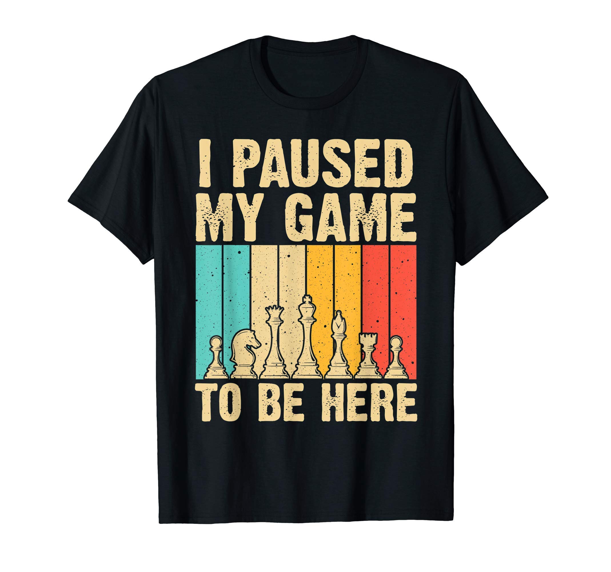 Funny Vintage Retro Boy Chess Game Paused ClothingChess Gifts For Chess Players Men Kids Chess Lovers Themed T-ShirtOEKO-TEX STANDARD 100