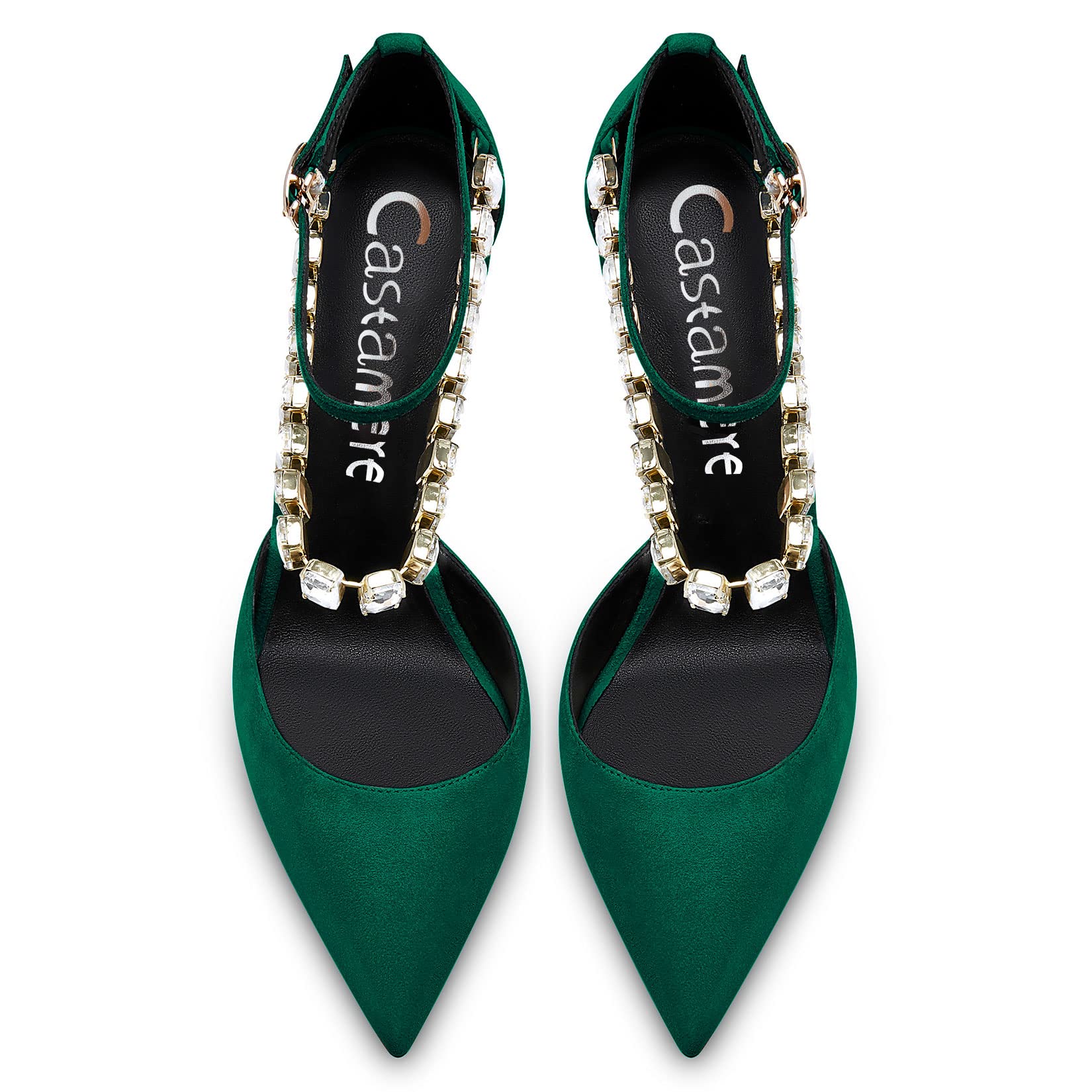 Castamere Mujer Aguja Alto High Heel Correa Tobillo Pumps Diamante Cristal Puntiaguada Punta Sandalias 8 CM Heels Dress Zapatos