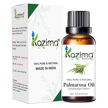 KAZIMA Palmarosa Essential Oil - 100% Pure Natural & Undiluted For Skin care & Hair (15ml)