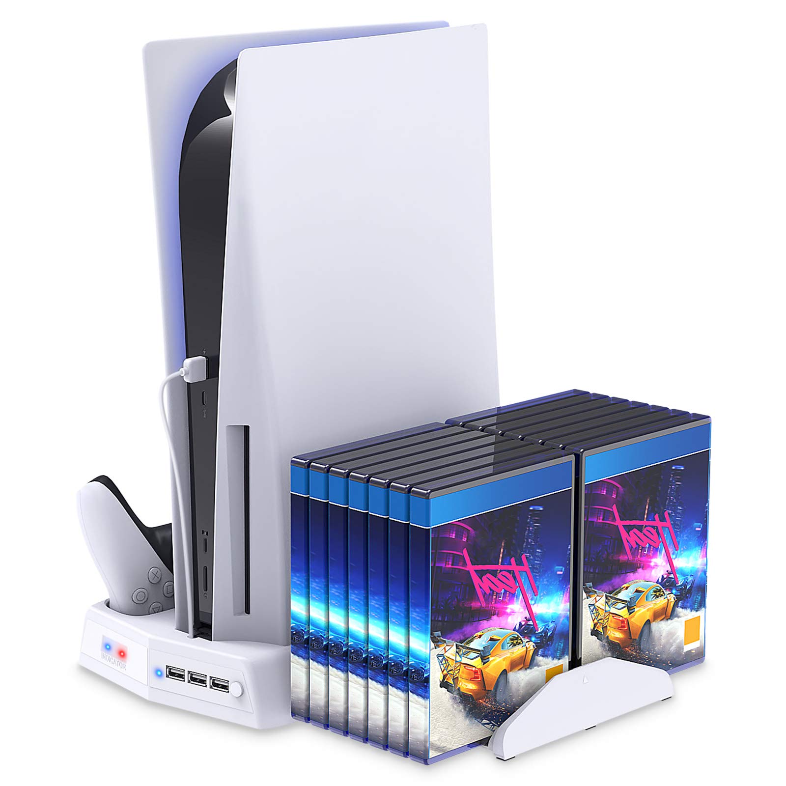 Buy Vertical Stand for PlayStation 5 with Cooling Fan Charging Station