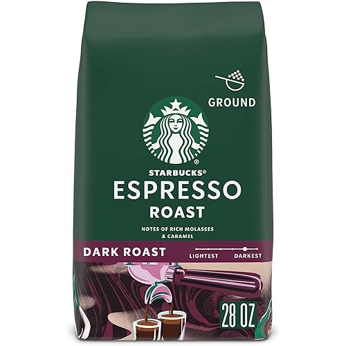 Starbucks Ground Coffee, Dark Roast Coffee, Espresso Roast, 100% Arabica, 1 bag (28 oz)