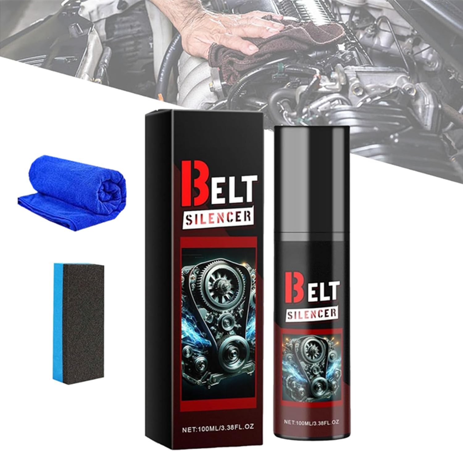 Automobile Engine Belt Conditioner, Conditioner for Car Engine Belt, Car Belt Noise Spray, Lubrication & Silencer Spray for Automotive Engine Belts (1pcs)