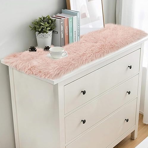 Miniatura 4 de yuboo Camino de mesa rosa rubor, camino de tocador esponjoso para dormitorio, cubierta de tocador, cubierta de mesita de noche, decoración del hogar