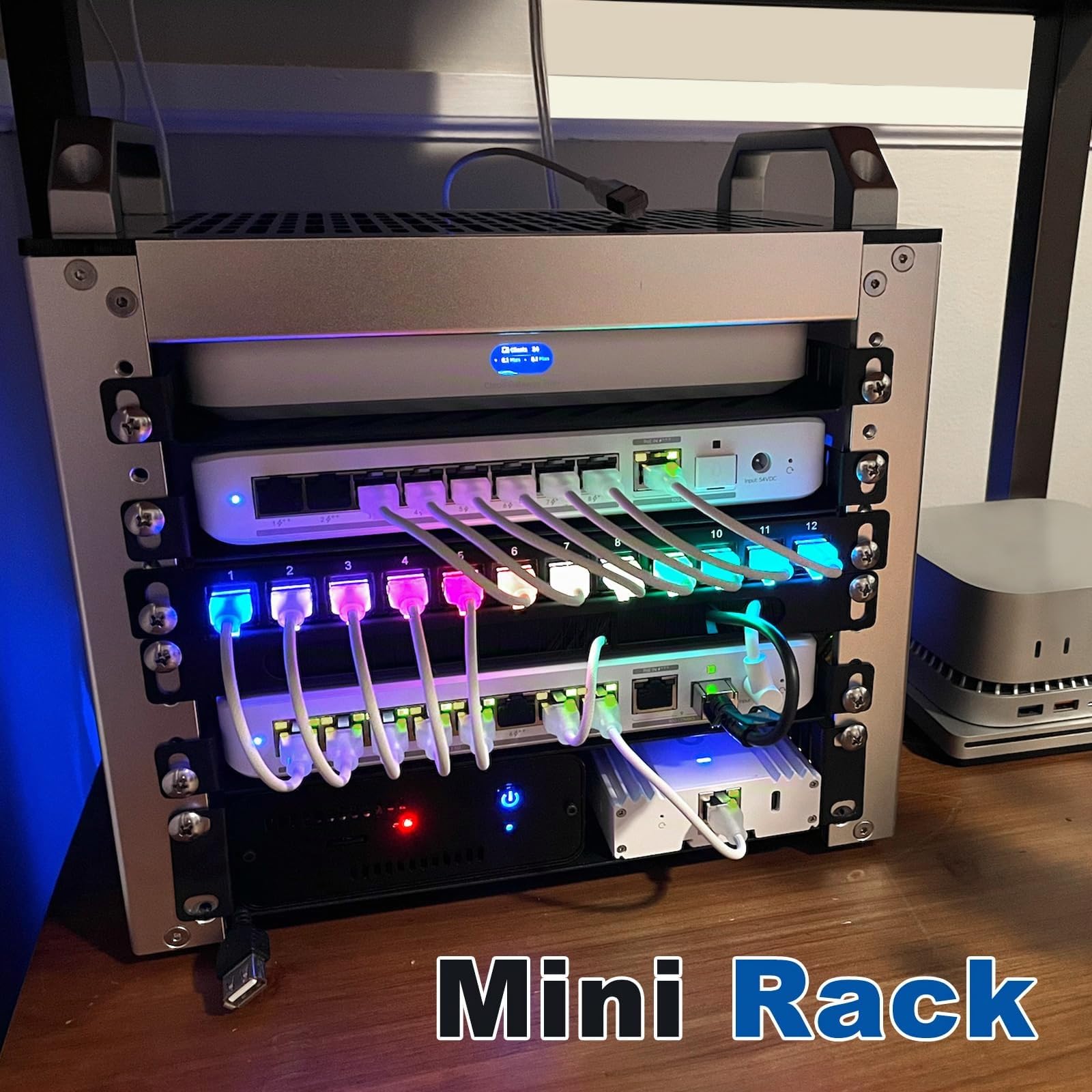 GeeekPi Armadio per server 4U, rack per server da 10 pollici per apparecchiature di rete, audio e video, custodia per montaggio su rack DeskPi RackMate T0