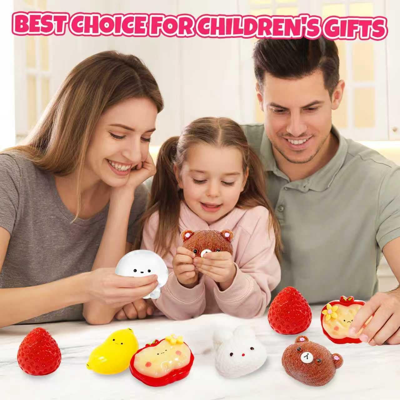 6Pcs Squishy Fidget Toys, Stress Relief Sensory Squeeze Toys for Kids,Cute Squishies Sensory Toys for Party Favors, Classroom, Easter Gifts Easter Basket Stuffers
