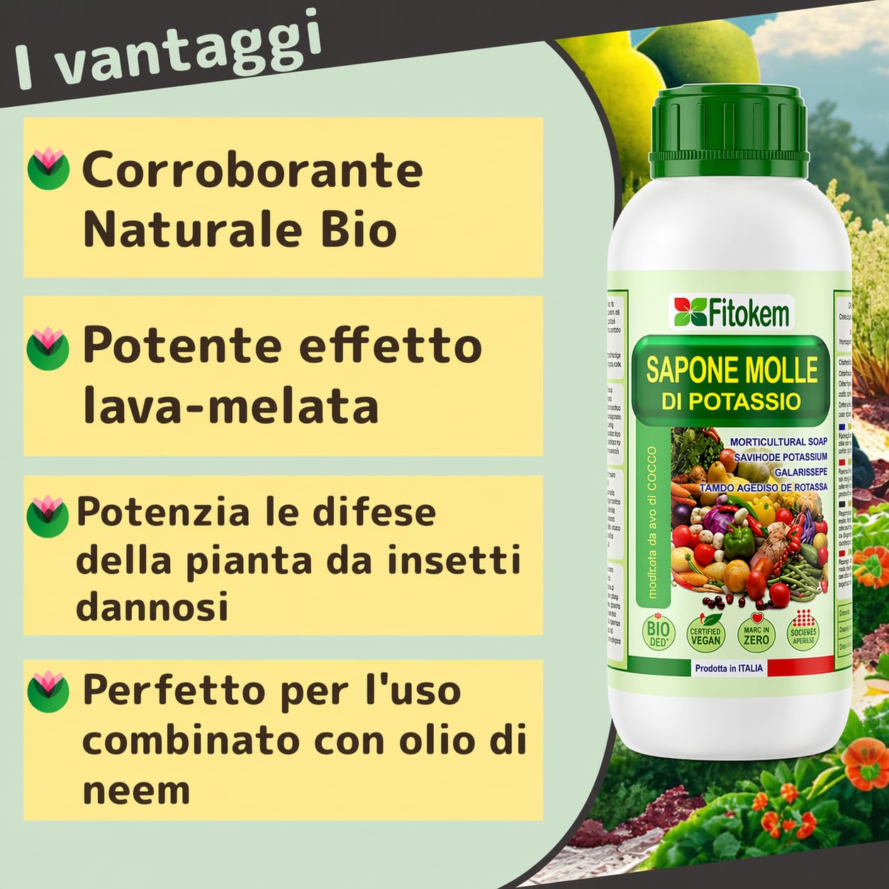 Olio di Neem 1lt + Sapone molle di potassio 1lt + Rame protezione 250ml - SUPER KIT