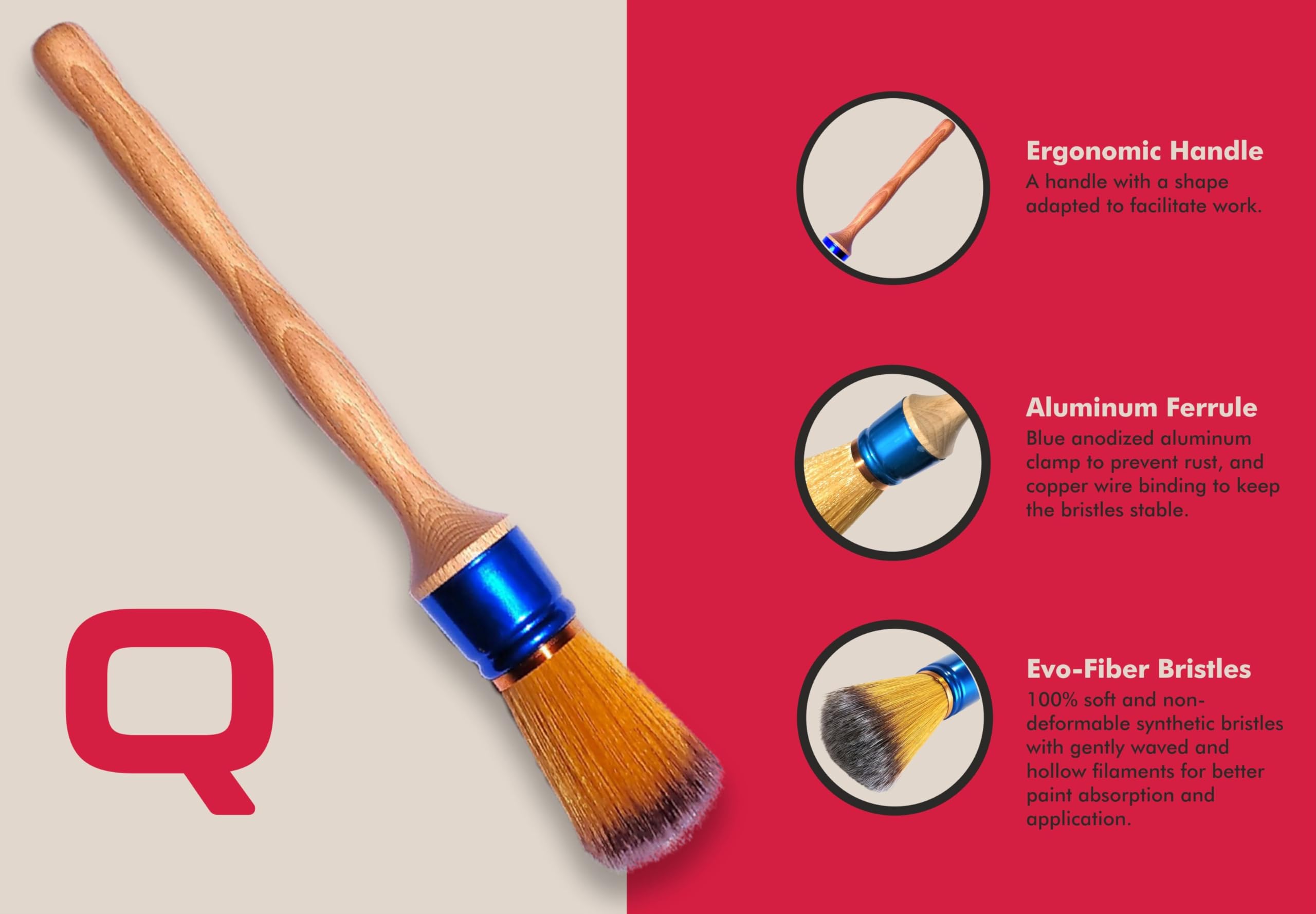 Pinceau Professionnel à Poils Naturels, Brosse à Copeaux, Manche En Bois Rond, Peinture à L'huile De Meubles Muraux