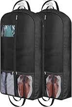 MISSLO 4 Handles Heavy Duty Garment Bags for Travel Storage 43" Suit Bag Carrier for Men with 6" Gusseted and Pockets Women Clothes Cover Suit Holder for Shirts, Coats, Dresses, 2 Pack