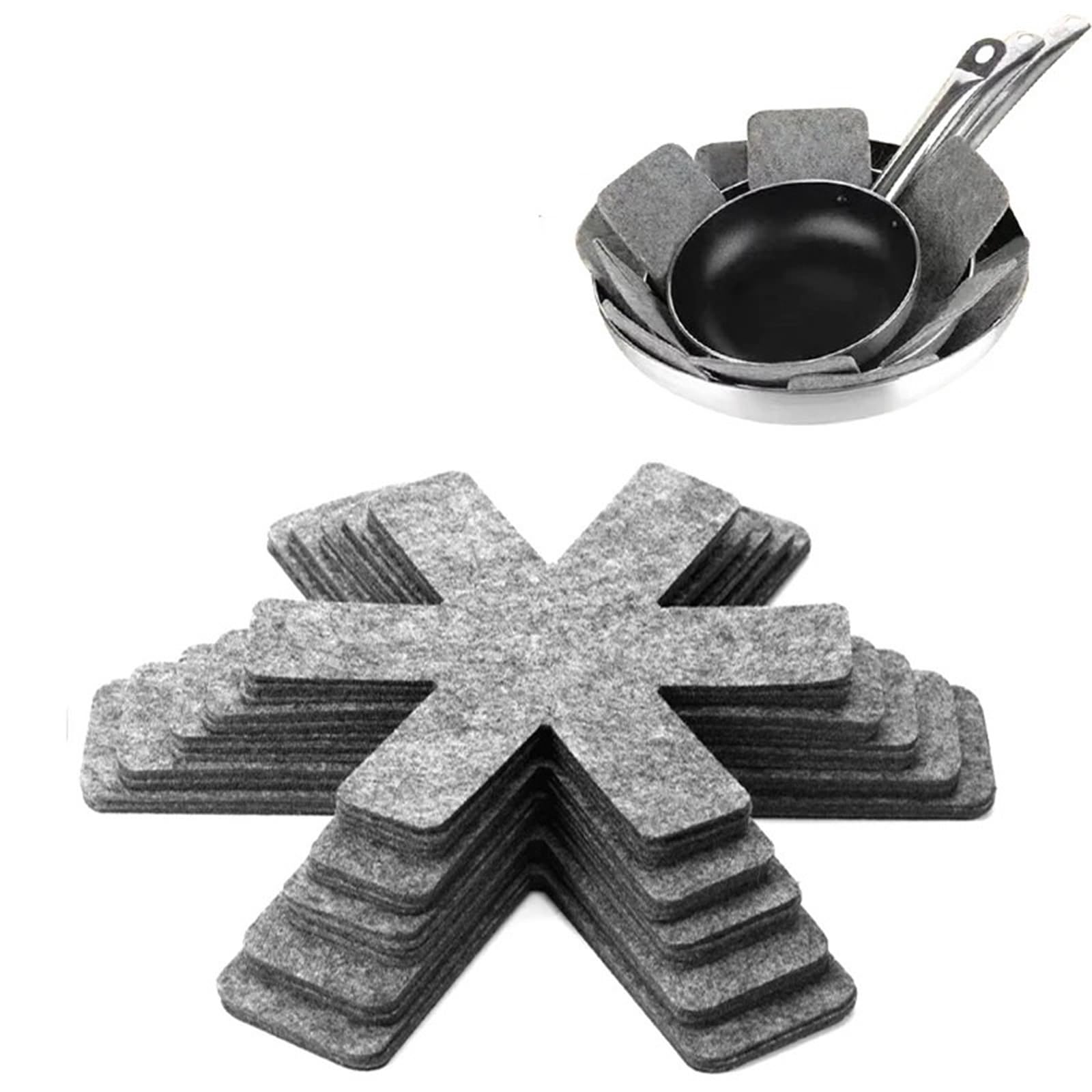 24PCS Pot Pan Protectors Divider Pads Non-Woven 3 Sizes Stacking Separators Reusable Cookware Kitchen Tools for Kitchen