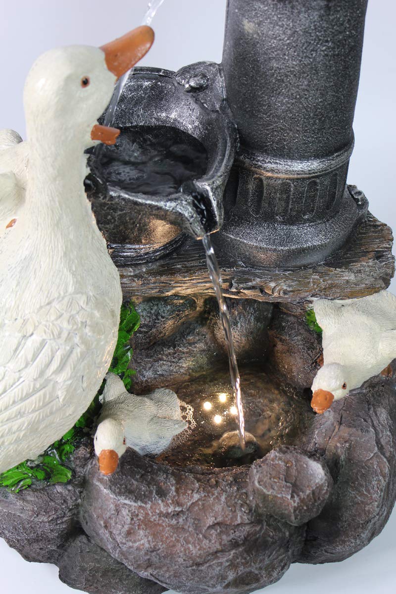 Springbrunnen Gänse BK821 mit Beleuchtung Gartenbrunnen Wasserspiel Gartendekoration