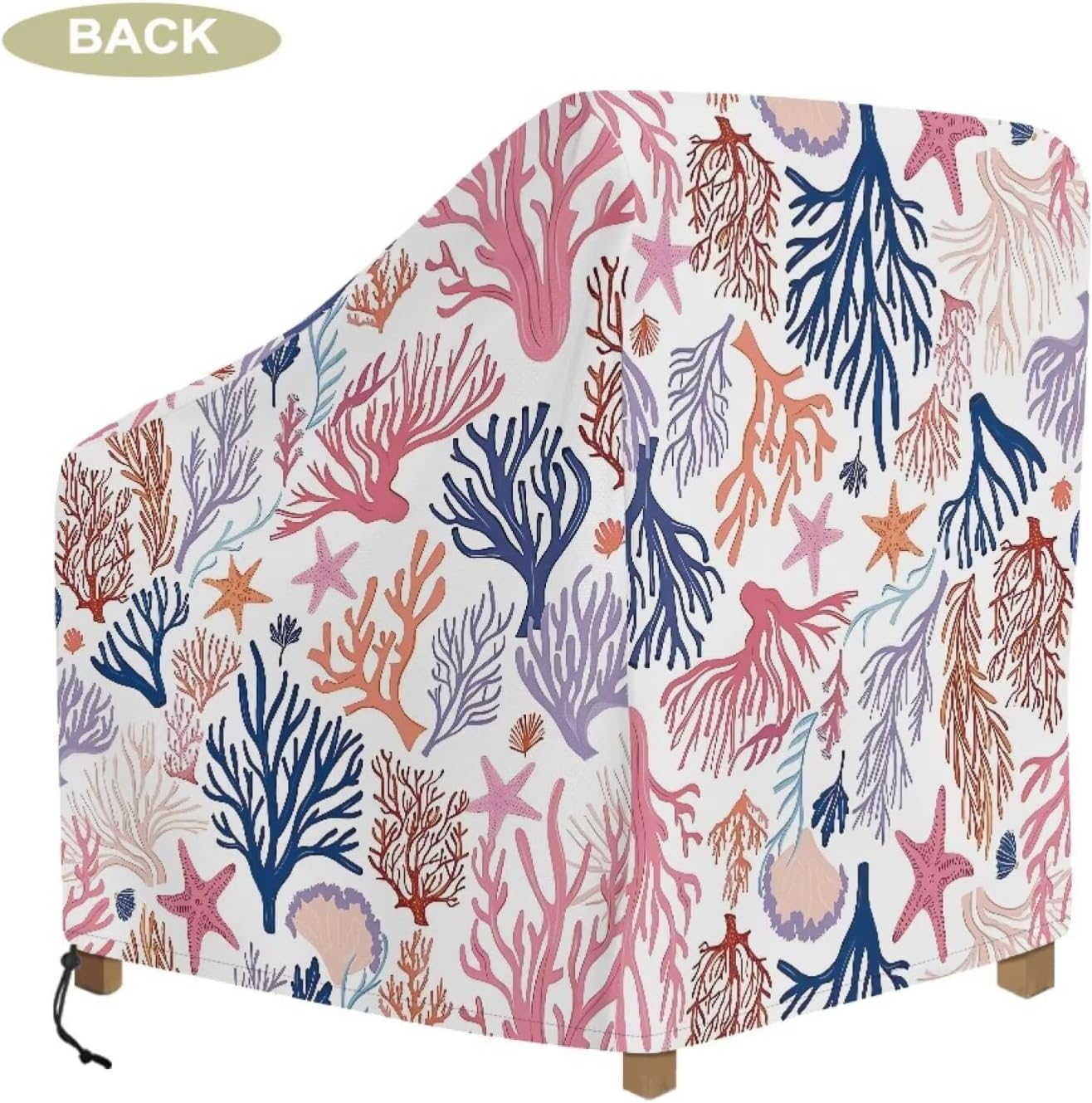 Floral Printed Patio Chair Cover Waterproof Patio Chair Covers Dust Rain Snow-Proof Outdoor Furniture Lawn Chairs Protection