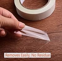Vista 2 de Cinta adhesiva transparente extraíble de doble cara, sin residuos, perfecta para envoltura de regalo, carpintería, 1 pulgada x 20 yardas (2 rollos)
