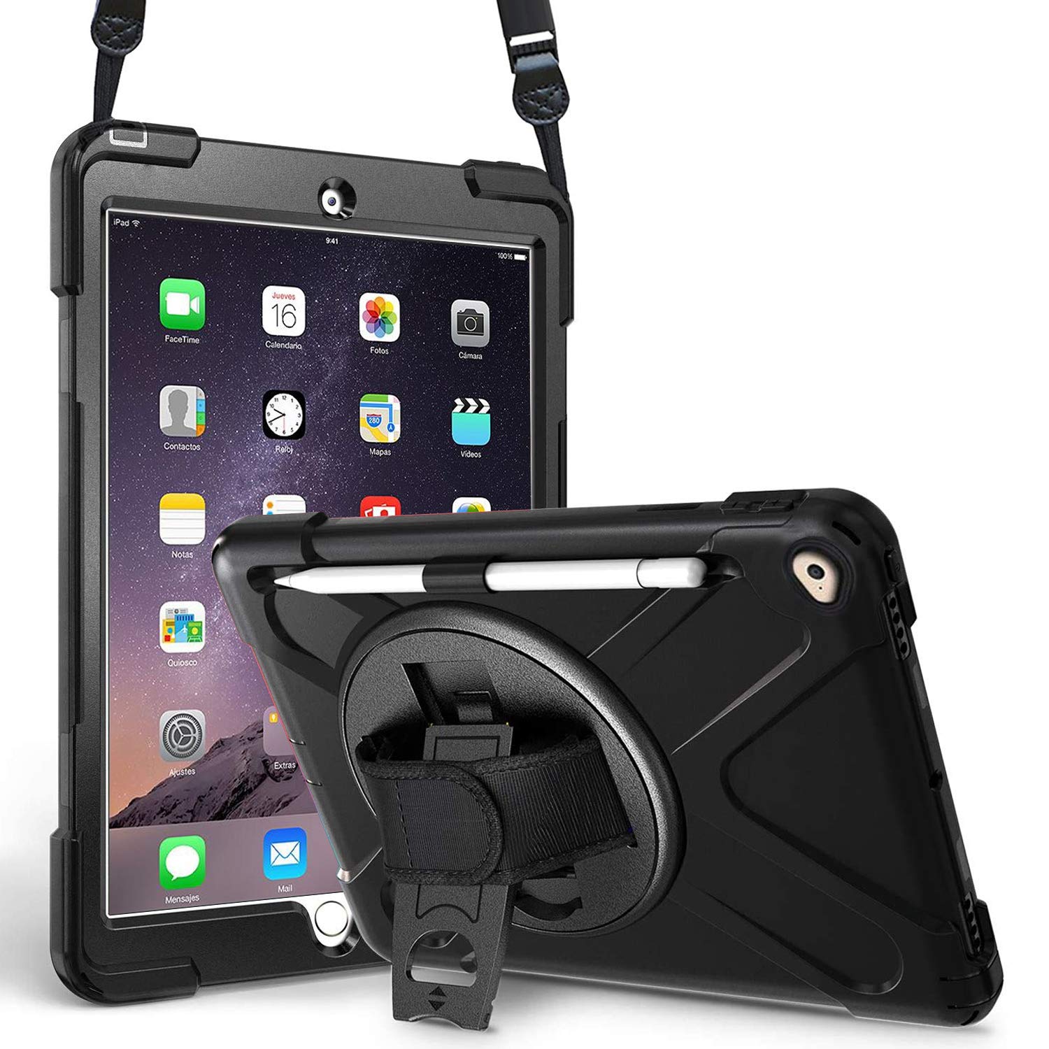 Microsonic Apple iPad Mini 4 için Kılıf (A1538-A1550) Heavy Defender Siyah [iPad Mini 4 ile Uyumlu Kılıf - Siyah]