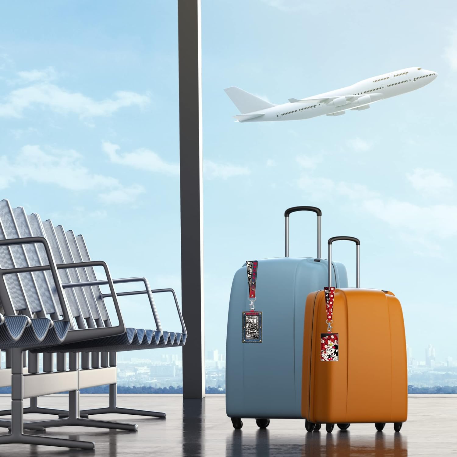 Needzo Mickey and Minnie Mouse Travel Wallets with Detachable Neck Straps, Card and Badge Lanyards with Clear ID Slot, 2024 Back to School Supplies, Pack of 2, 24 Inches