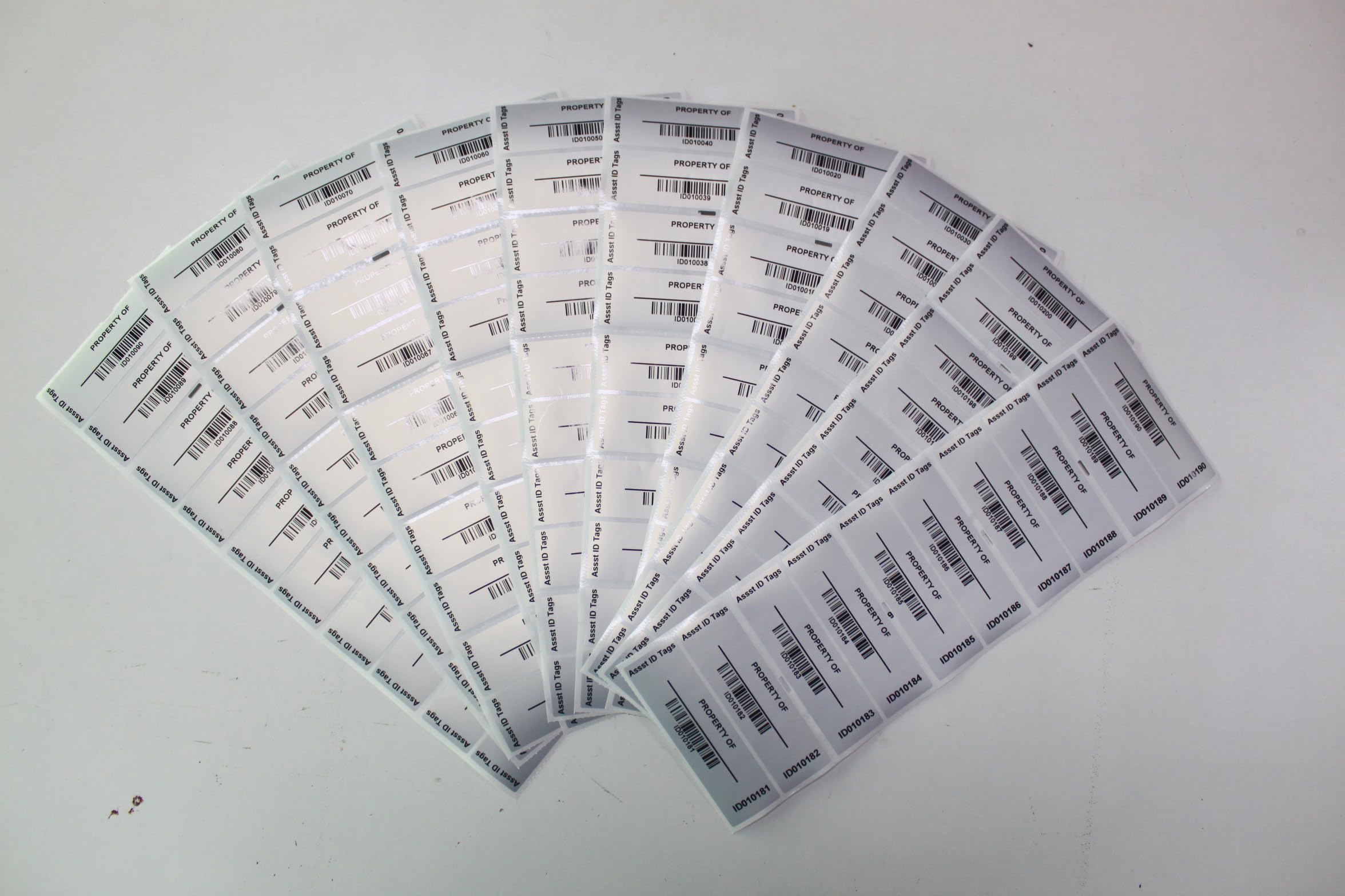 TamperSeals Group - 100pcs Custom 1 x 3.35 Write-on Tamper Evident Security Asset Tag Property ID Industrial Labels (Mat Silver Metalized, Dual Barcoding Numbers, 100% Secured) - Image 3