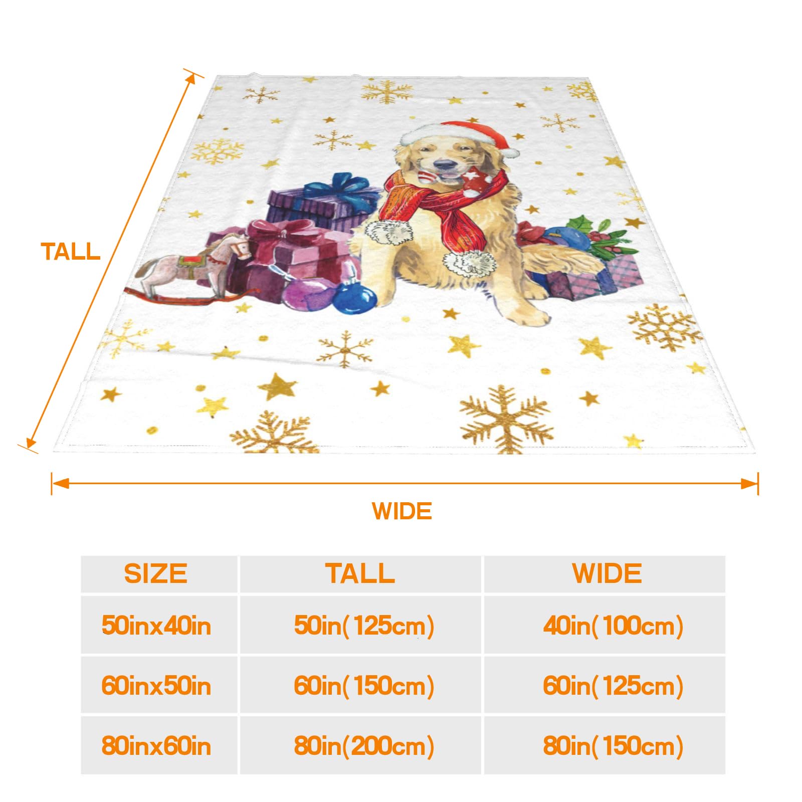 JOOCAR Christmas Golden Retriever Throw Blanket Funny Dog Blanket Winter Festival Gift Cozy Soft Lightweight Flannel Plush Blankets for Bed Couch Living Room Sofa Chair,50x60 Inch - Image 4