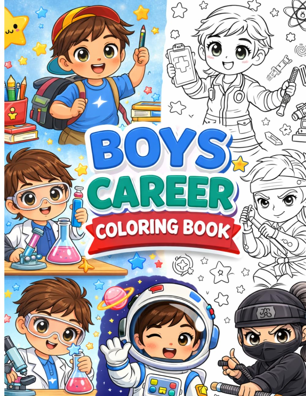 Boys Career Coloring Book: Fun and Educational Coloring Pages for Kids | Explore Jobs, Learn While Coloring, Creative Activities for Boys Ages 4-8 (Little Dreamers Activity Books)