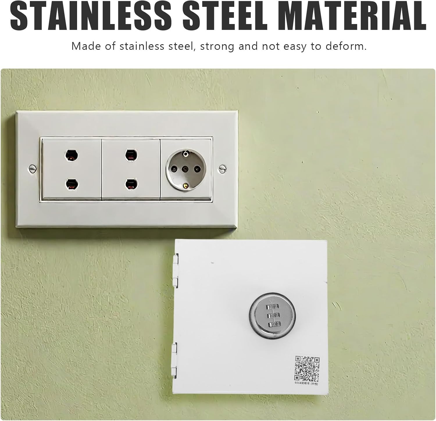 Uonlytech Lockable Stainless Steel Electrical Outlet Cover, Heavy Duty Wall Switch Guard, 1-gang Waterproof Socket Protection Box for Home Office Outdoor Use