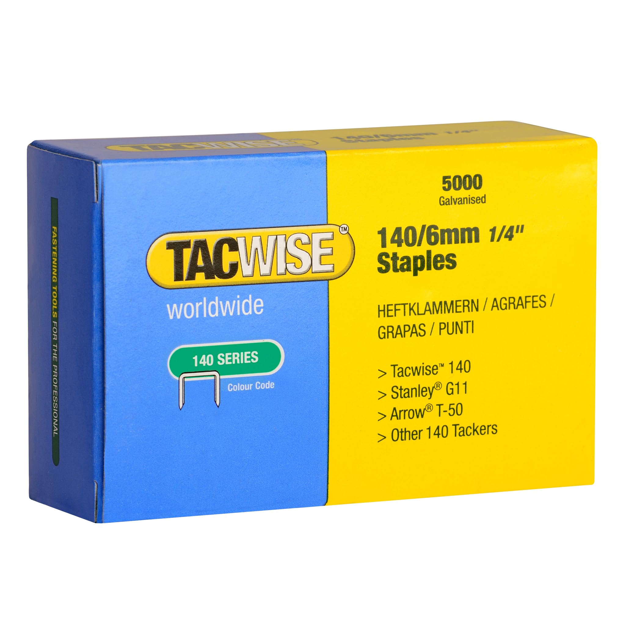 Tacwise 0340 Punti Galvanizzati Professionali Tipo 140/6mm, Confezione da 5000
