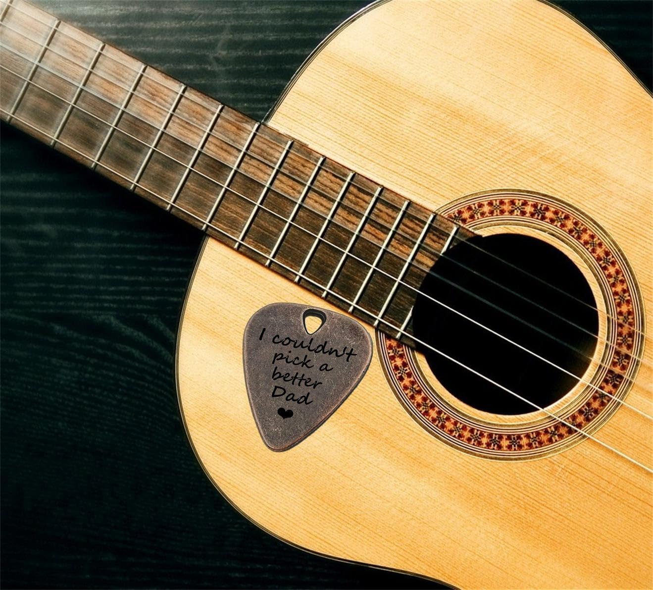 JUPPE Birthday Gift For Dad - I Couldn't Pick A Better Dad Guitar Pick With Leather Case Bronze Father's Day Gift - Image 4