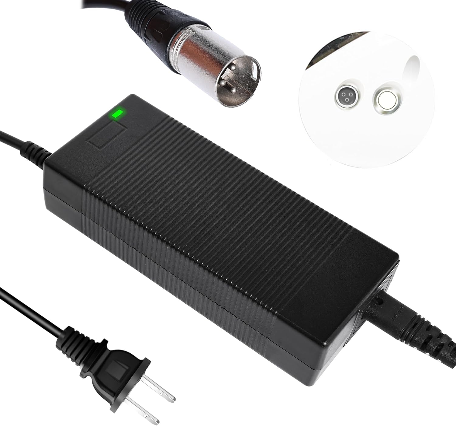 EVAPLUS UL Certified 54.6V Fast Charger with XLR Plug – 13S 48V Lithium Battery Charger for Electric Bikes, Mobility Scooters