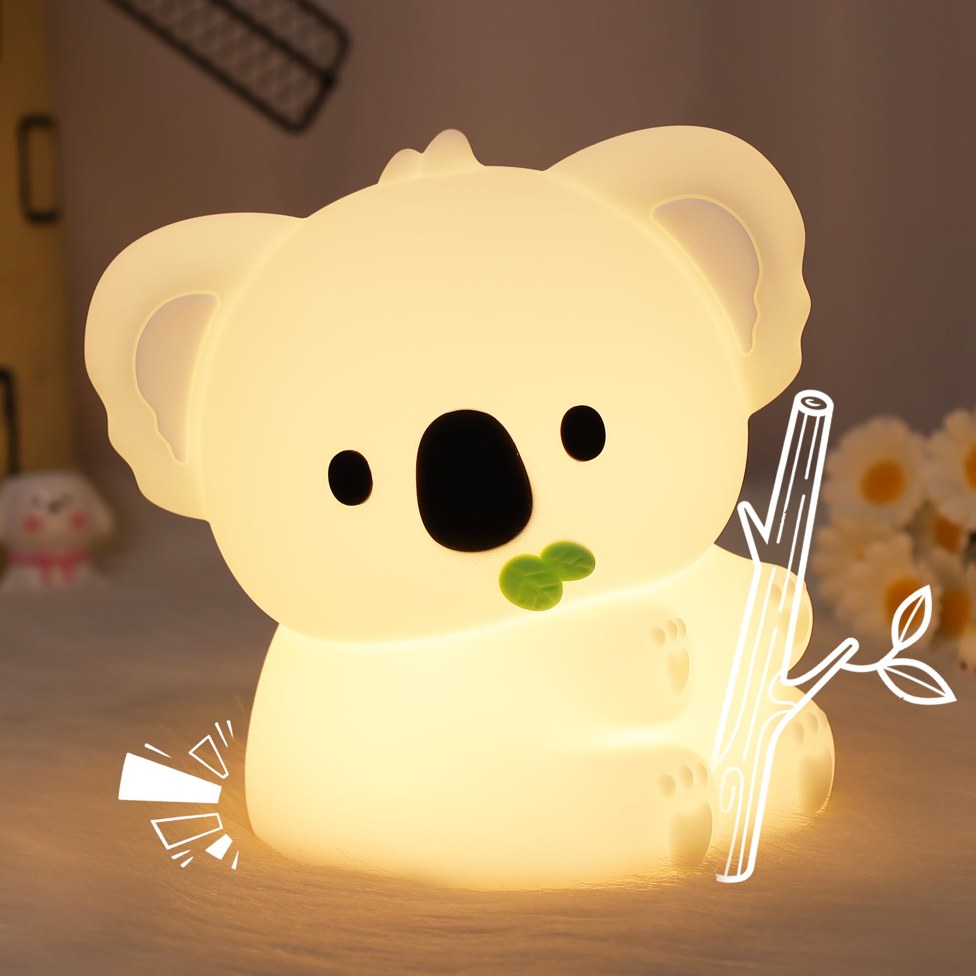CoolGift Mart Koala Gifts Cute Koala Silicone Night Light Touch Control Timer USB Rechargeable Suitable for Breastfeeding Reading