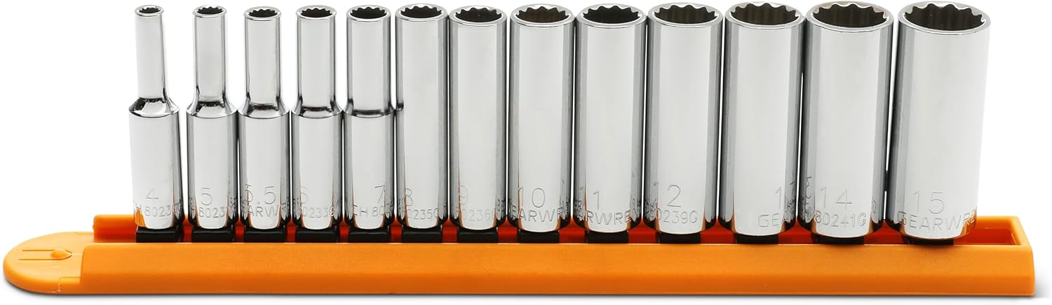 GEARWRENCH 13 Pc. 1/4" Drive 12 Pt. Deep Socket Set, Metric - 80308
