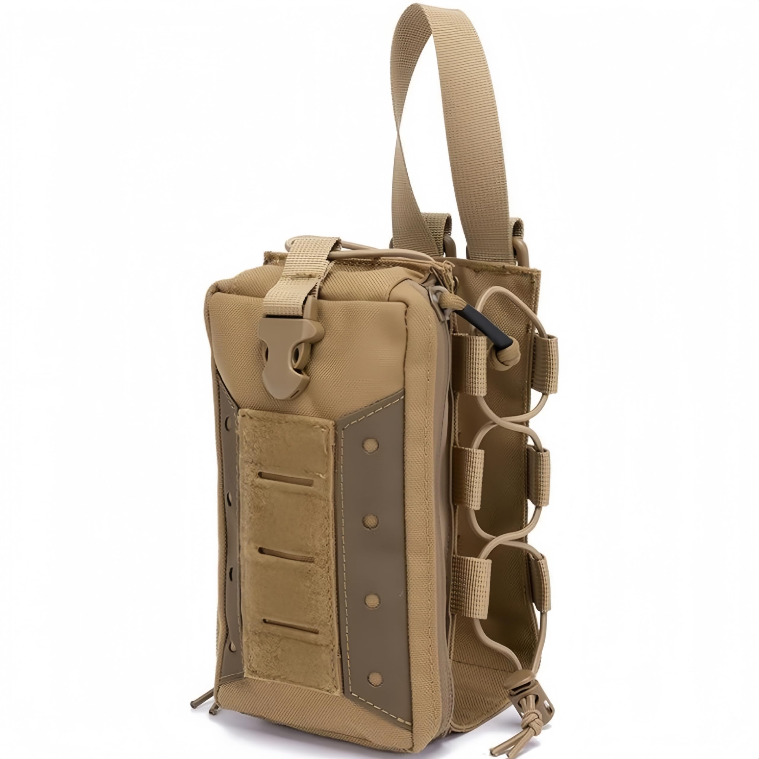 Gexgune Military Tactical Molle Water Bottle Pouch - 900D Nylon Hydration Holder for Camping, Hiking, Hunting | Fits Flashlights & Gear (Khaki)
