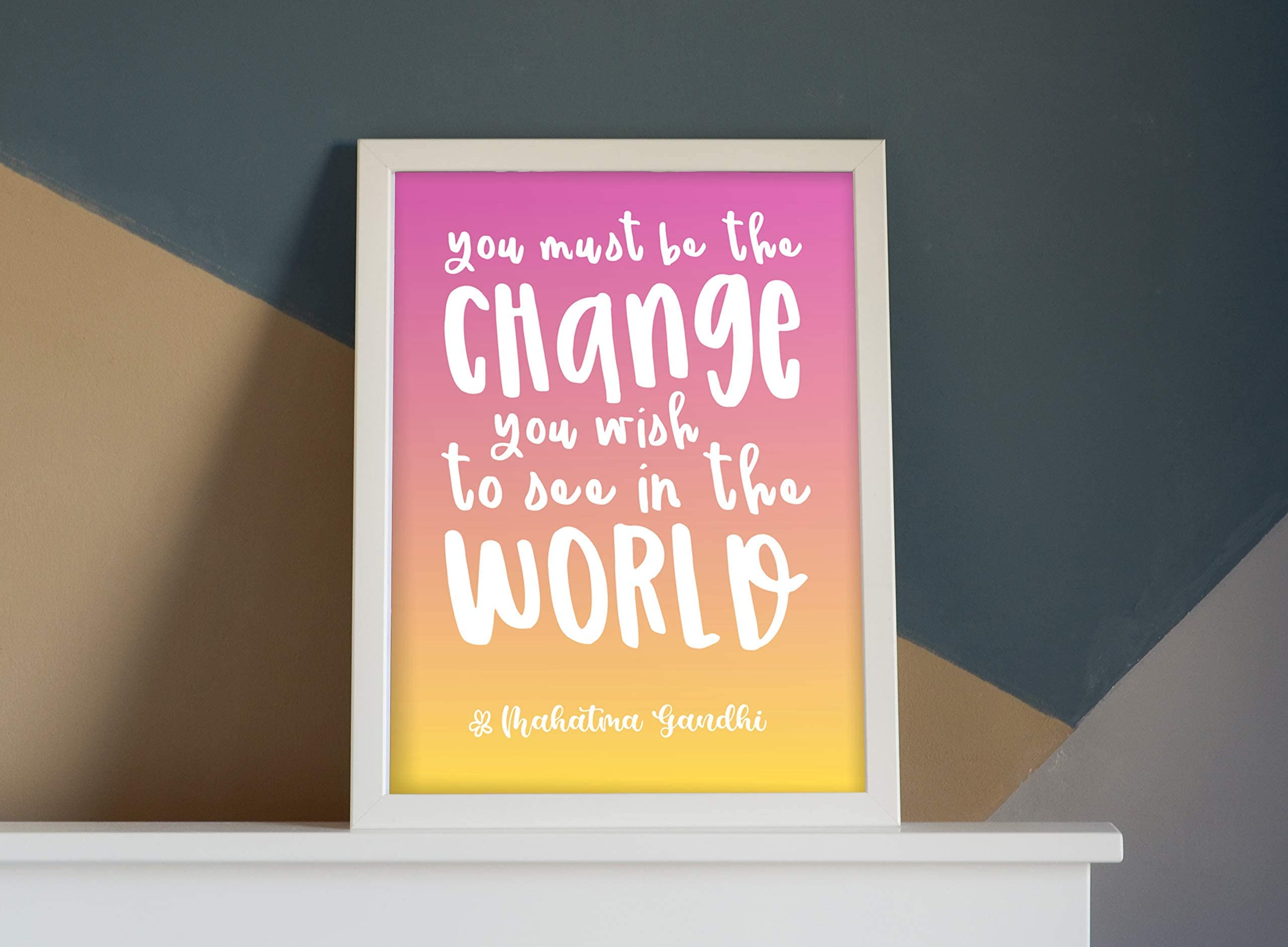 Focus and Zeal Inspirational Wall Art 8 Pack 8 Different Motivational