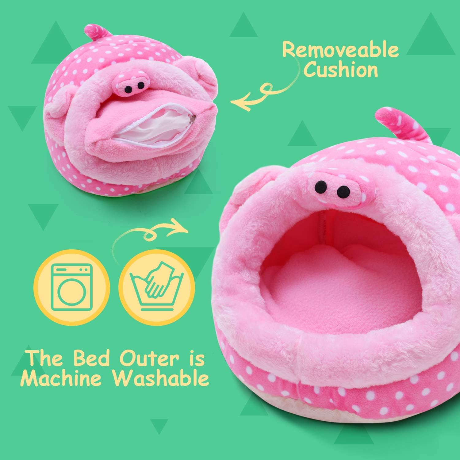 Warm Small Pet Animals Bed —Guinea Pigs Bed,Hedgehog Winter Nest,Rat Chinchillas & Hamster Bed/Cube/House, Habitat, Lightweight, Durable, Portable, Cushion : Pet Supplies