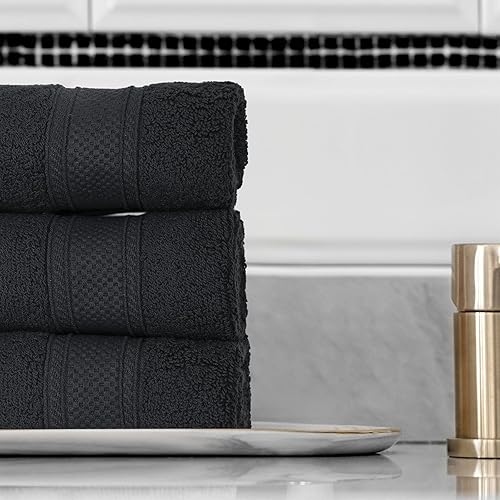 Miniatura 10 de Magshion Juego de 6 toallas de mano de algodón suave para baño, color turquesa