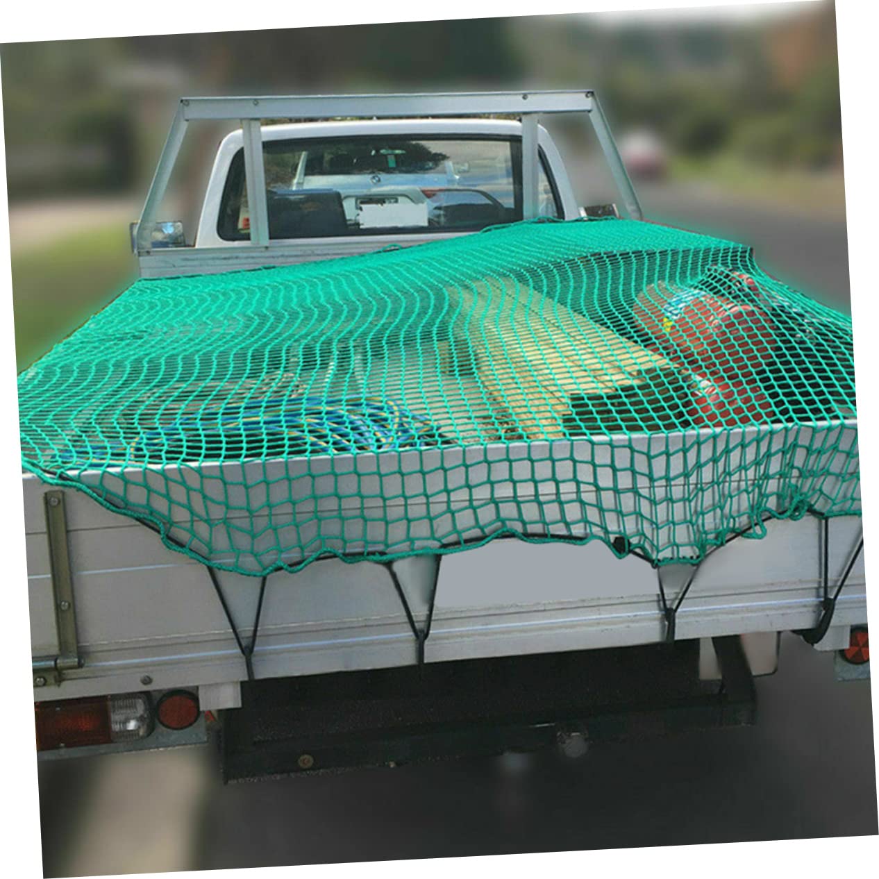 Didiseaon Rete di Carico e 15 Ganci con Corde Elastiche in Nylon Resistente All'abrasione Rete Fermacarico per Pick-up per Camion e Trailer Durante Traslochi e Trasporti