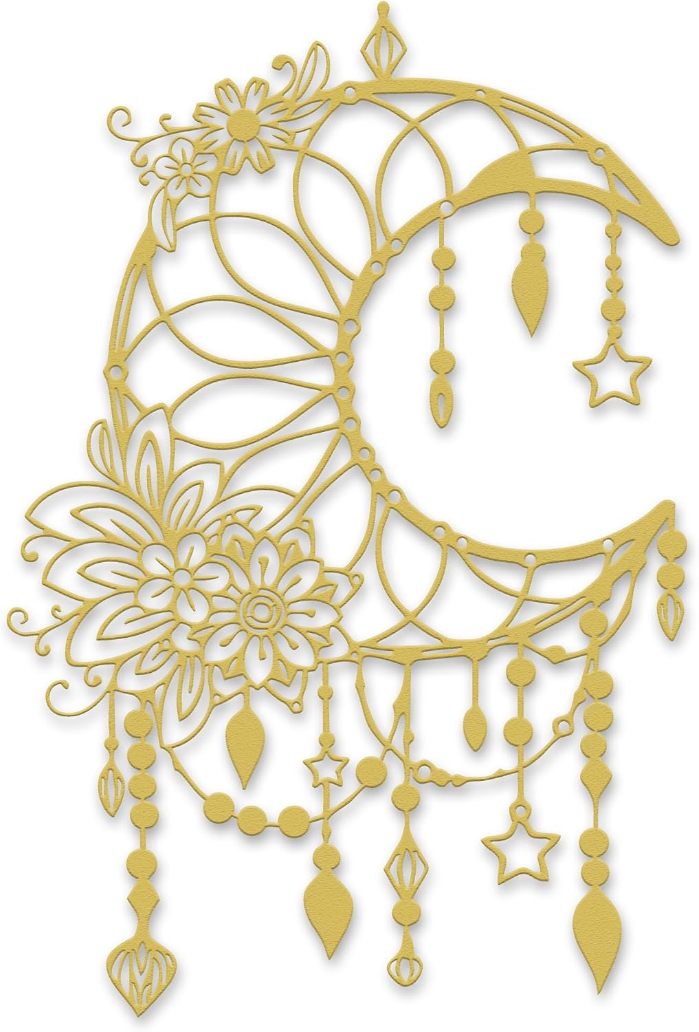 Xedatric Matte Black Moon Phase Metal Wall Art with Stars