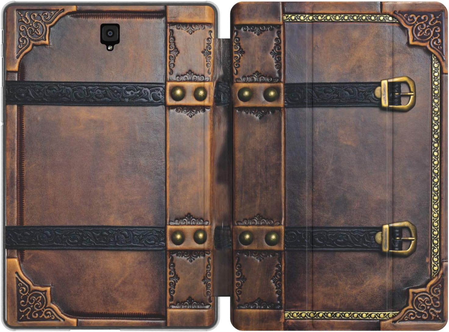 Mertak Case Compatible with Samsung Galaxy Tab S10 Ultra S9+ FE S8 Plus S7 S6 lite S5e S4 S3 A9 A8 A7 A 10.1 8.0 Texture Vintage Auto Wake Sleep Antique Cover Design Book Old Classic Ancient Style