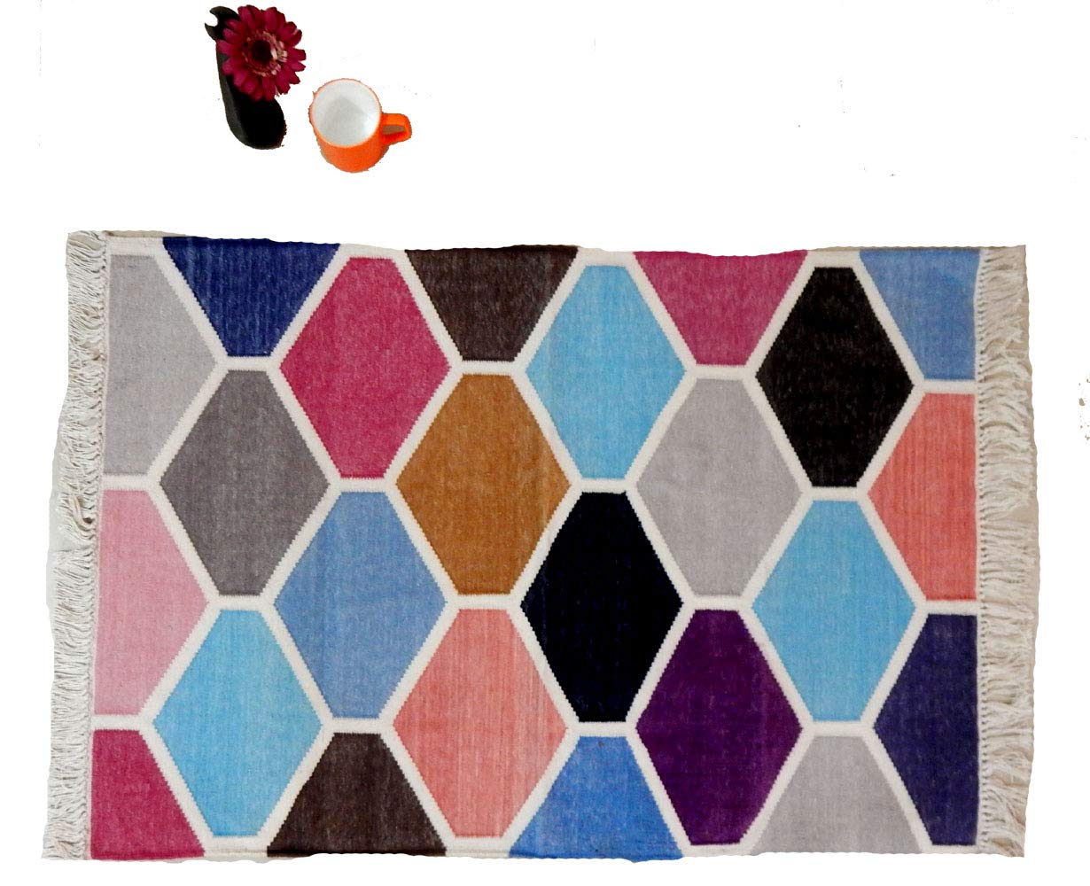 Tapis de couloir rectangulaire en coton pour salon chaleureux et déco