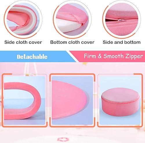 Miniatura 5 de Piscina de bolas para bebés para niños pequeños, piscina de bolas de terciopelo de leche rosa duradero, corralito de juegos suave, regalo y juguetes