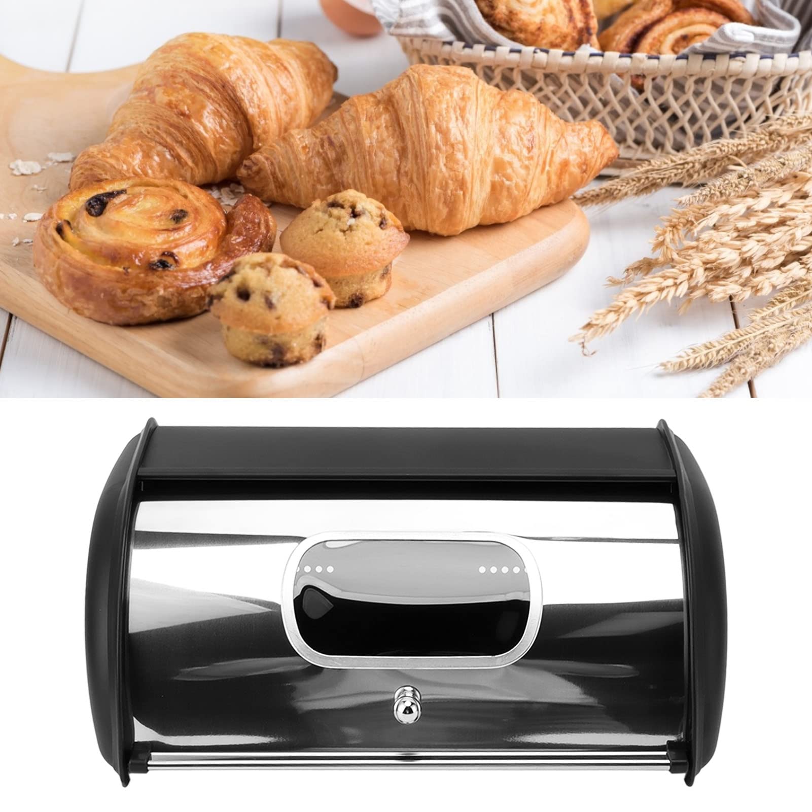 Scatola Per Il Pane In Ferro 2 Ripiani – Bianco Latte, Grande Capacità Per Piano Cucina