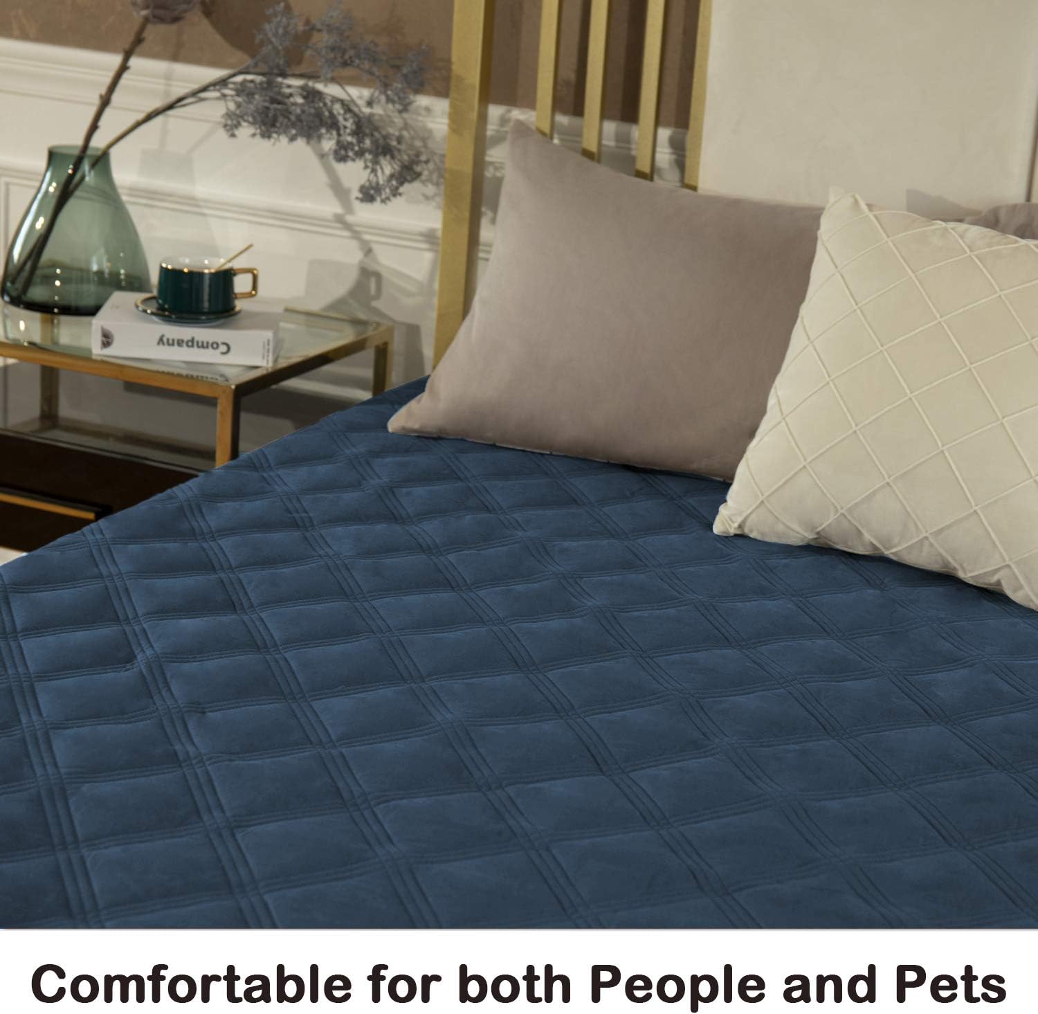 Waterproof & Reversible Dog Bed Cover Pet Blanket Sofa, Couch Cover Mattress Protector Furniture Protector for Dog, Pet, Cat(52" 82",Blue/Dark Grey) : Pet Supplies
