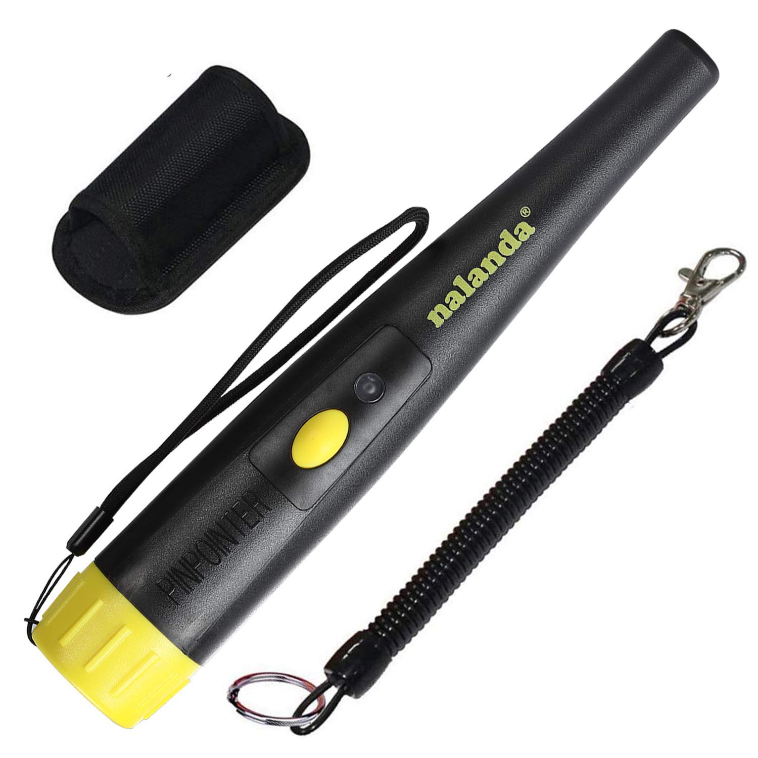 NALANDA Handheld Pin Pointer Waterproof Metal Detector Accessory for Treasure Finding 10 Meters Underwater, LED Range Indicators & Buzzer Vibration, Black, MD003